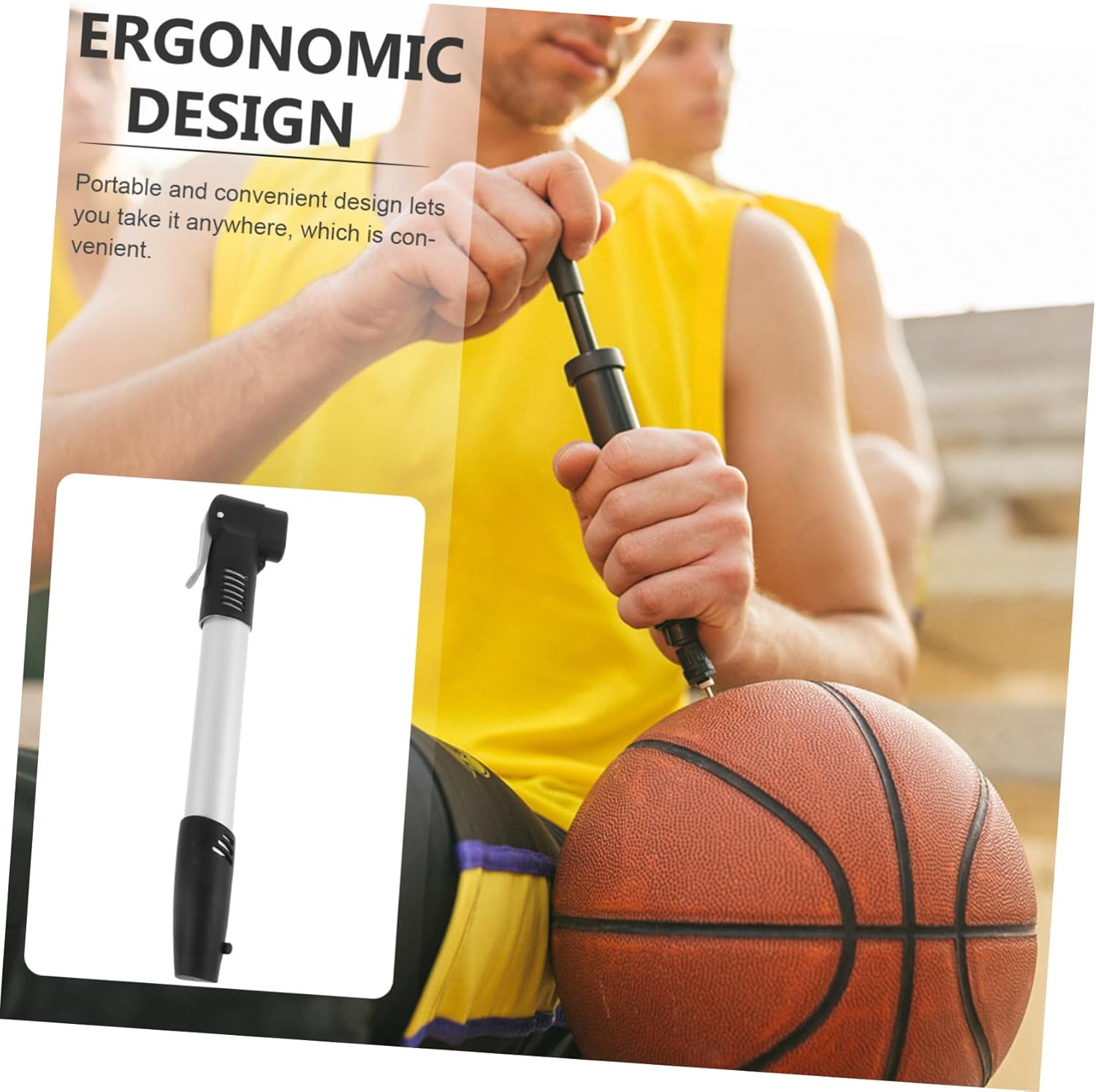 Portable Mini Bike Pump 70PSI Hand Air Pump Dual Valve Presta and Schrader Handheld Bicycle Tire Inflator Manual Bike Inflatable Pump for Bicycle Basketball Football Kayak and Sports Ball Toys