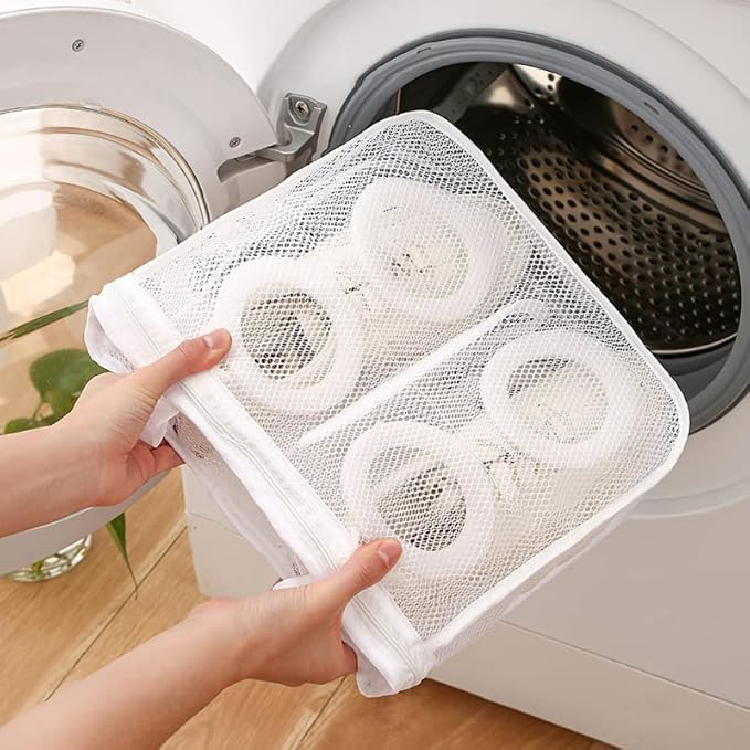 Shoe Bag, Reusable Washing Machine Laundry Shoe Bag For Washer And Dryer Shoe Cleaning Bag, Abrasion resistant and durable, strong mesh design for ventilation, easy and convenient for shoe washing