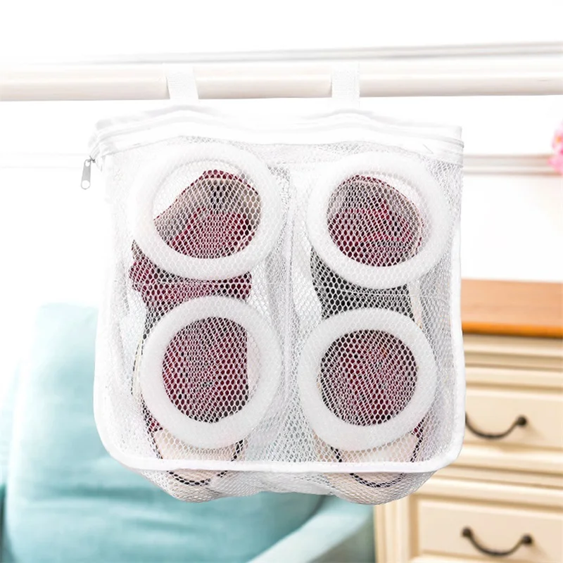 Shoe Bag, Reusable Washing Machine Laundry Shoe Bag For Washer And Dryer Shoe Cleaning Bag, Abrasion resistant and durable, strong mesh design for ventilation, easy and convenient for shoe washing