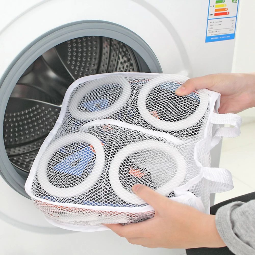 Shoe Bag, Reusable Washing Machine Laundry Shoe Bag For Washer And Dryer Shoe Cleaning Bag, Abrasion resistant and durable, strong mesh design for ventilation, easy and convenient for shoe washing