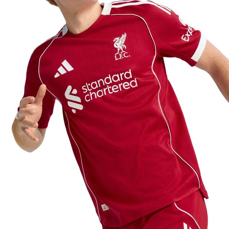 RED Liverpool 25/26 Home jersey.  Maximum Aura Only.Why It’s a Literal Flex:  A deep, rich red that screams authority. It’s the "Home Kit" energy that actually hits different with baggy denim.