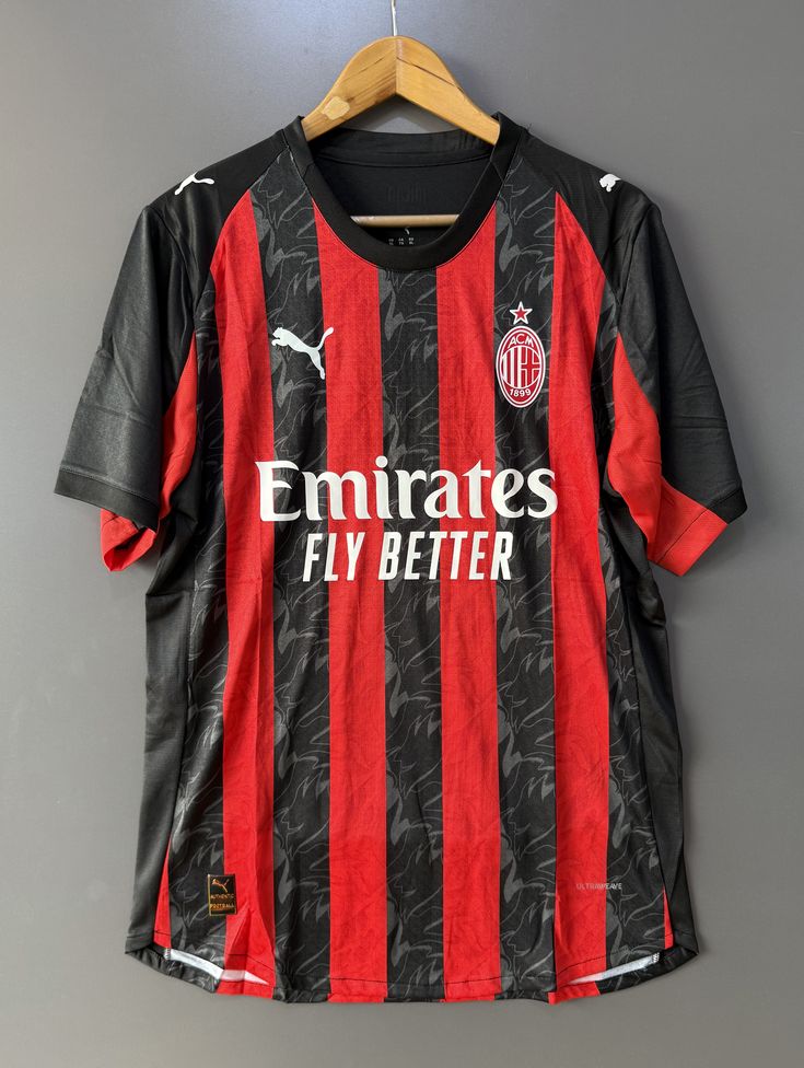 AC Milan 2025/26 Home Jersey is a high-octane tribute to the club's "Diavolo" roots, designed to look as lethal on the street as it does under the San Siro lights.