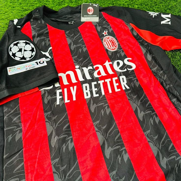 AC Milan 2025/26 Home Jersey is a high-octane tribute to the club's "Diavolo" roots, designed to look as lethal on the street as it does under the San Siro lights.