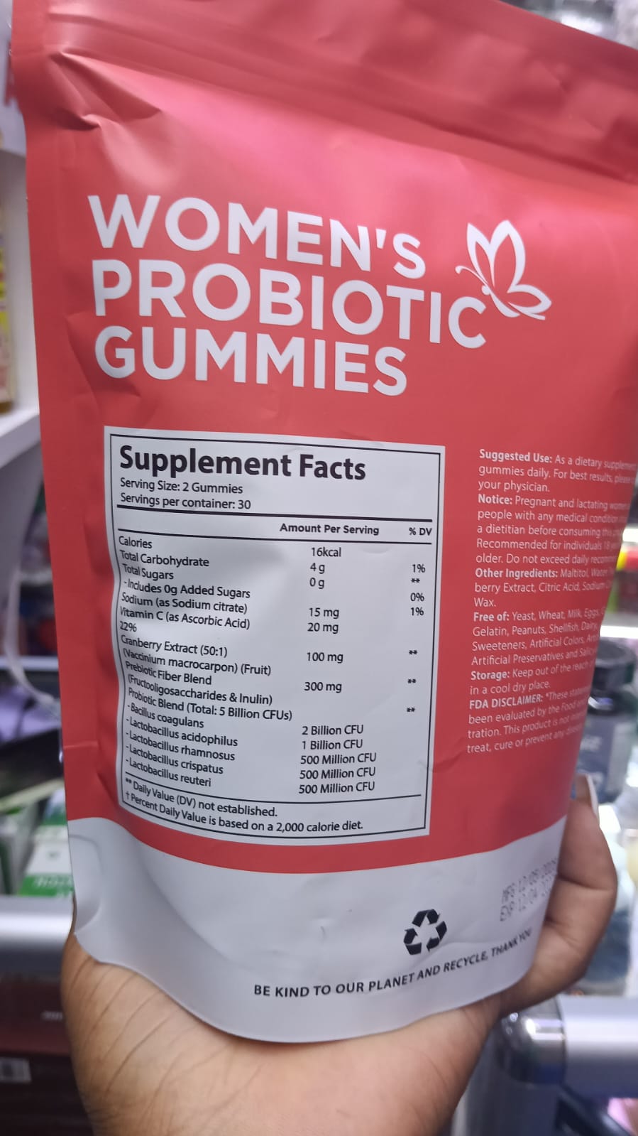 vivonu women's probiotics gummies 60s