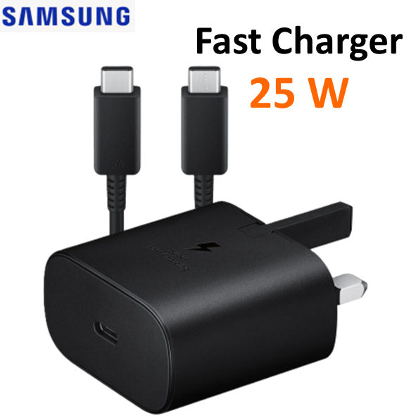 Original Samsung 25 Watts Fast Charger / 25W Fast Charger / Header/Adapter + Cable