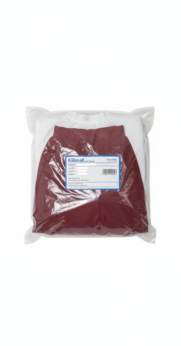 Jessy Royal Garments - Elegant High-Waist Maroon Maxi Skirt & White Mock-Neck Blouse Set - 2 Piece Office & Formal Wear