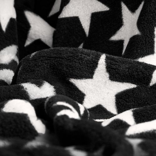 Fleece Throw Fleece Blanket- Black Star