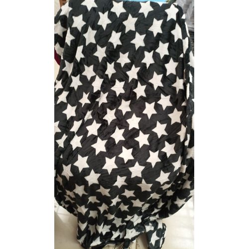 Fleece Throw Fleece Blanket- Black Star