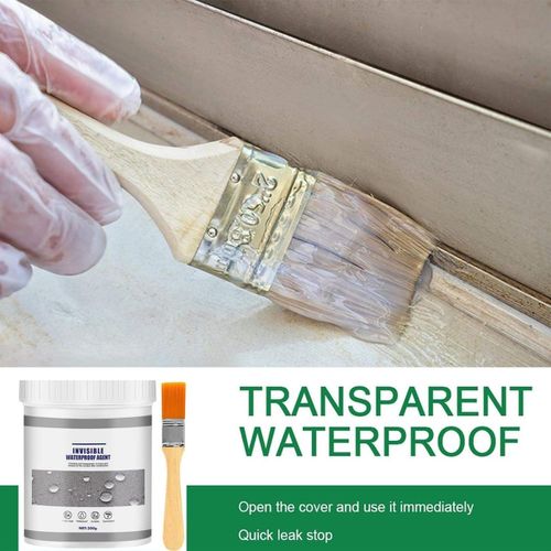 Transparent Waterproof Glue With Brush for Roof Leakage, Crack Seal Agent, Water Leakage Solution, Pipe Wall Tiles (300 Gram)