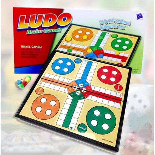 Portable Ludo Board Game  Travel-Friendly Family Entertainment with Dice & Bright Playing Pieces - Big Size