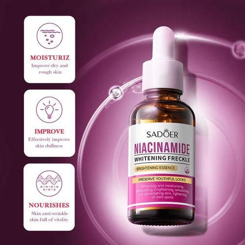 Sadoer 2 in 1 Niacinamide Brightening Essence & Salicylic Acid Acne Treatment Dual Skincare Set for Freckles, Oil Control, Blackhead Removal & Youthful Glow