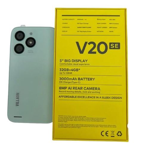 Villaon V20SE 4+32GB 5" Display 8MP Main Camera 3000mAh Battery Dual SIM Smartphone