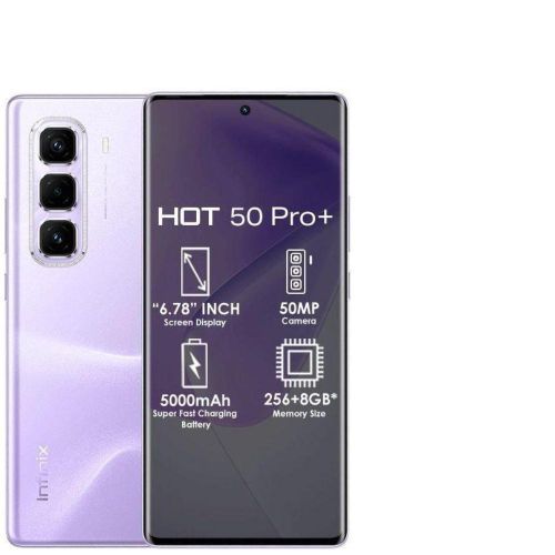 Infinix Hot 50 Pro Plus 128GB+16(8+8)GB 6.7" 3D-Curved AMOLED 120Hz Screen 5000mAh 50MP Camera MTK Helio G100 Fingerprint LOCK Smart Phone