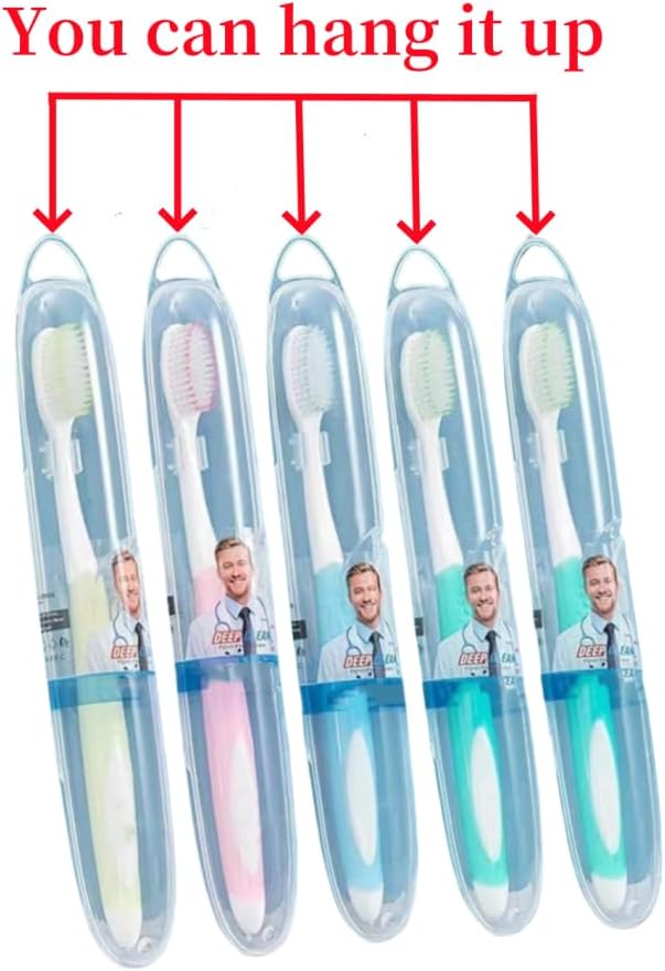 NORA Home 8pcs Soft-bristled Toothbrush‌ Regular Size Head with Box Designed with Cone-Shaped bristles for periodontal Disease Suitable for Sensitive Teeth and Gum Recession