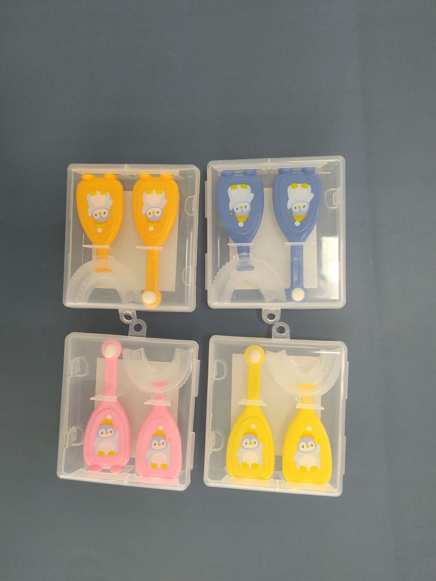 Toddler Children 360 U Shaped Soft Silicone Toothbrush Pack Kid Age 2-6Y All Rounded Teeth Brush Head Easy Circular Wide 3 Side Foam Manual Boy Girl Full Whole Mouth Guard