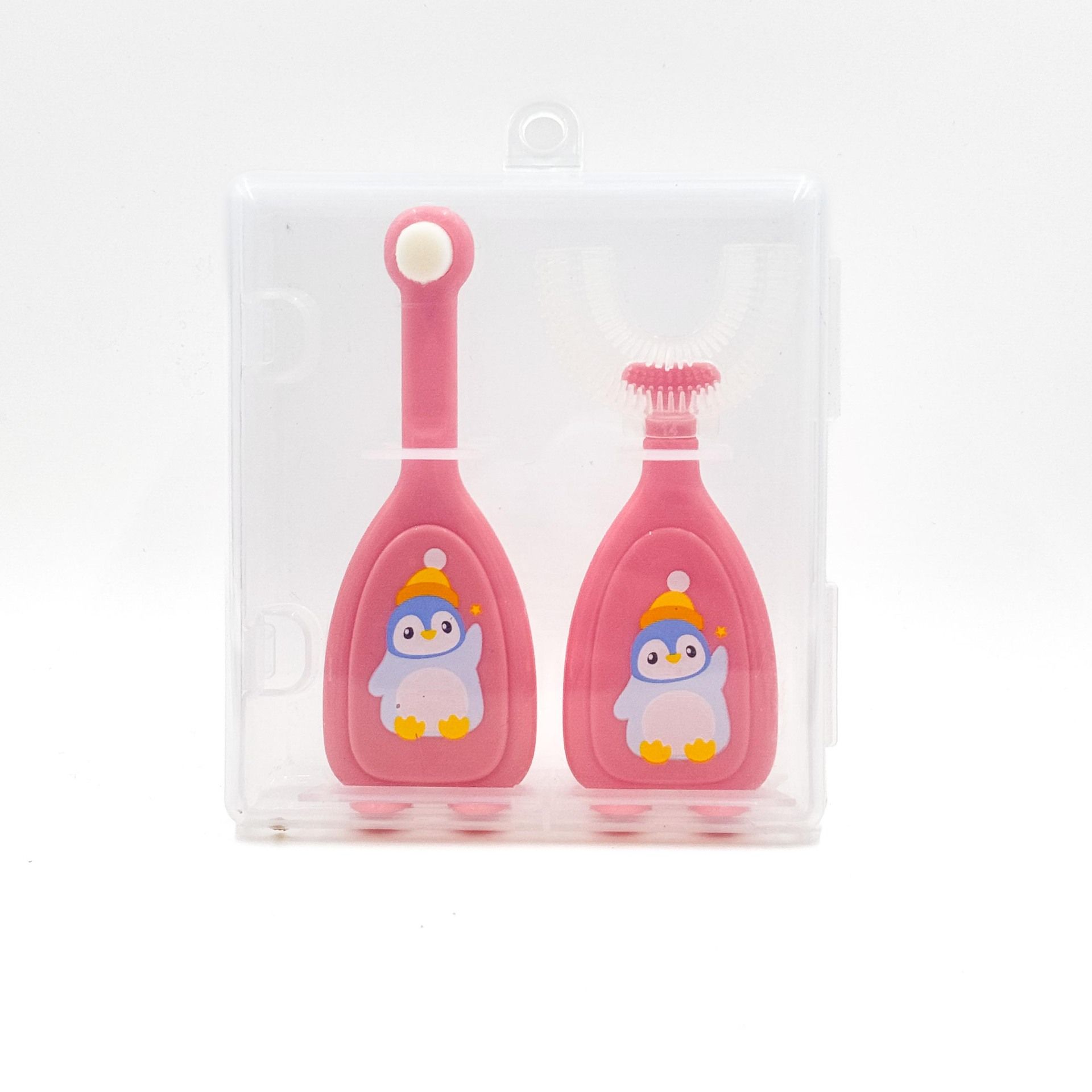 Toddler Children 360 U Shaped Soft Silicone Toothbrush Pack Kid Age 2-6Y All Rounded Teeth Brush Head Easy Circular Wide 3 Side Foam Manual Boy Girl Full Whole Mouth Guard