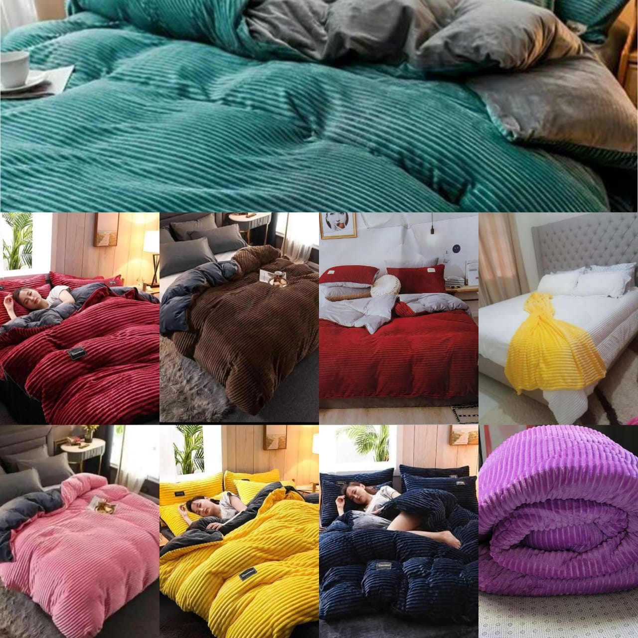 Luxury Velvet Duvet 6x6 Warm Soft Bedding Set