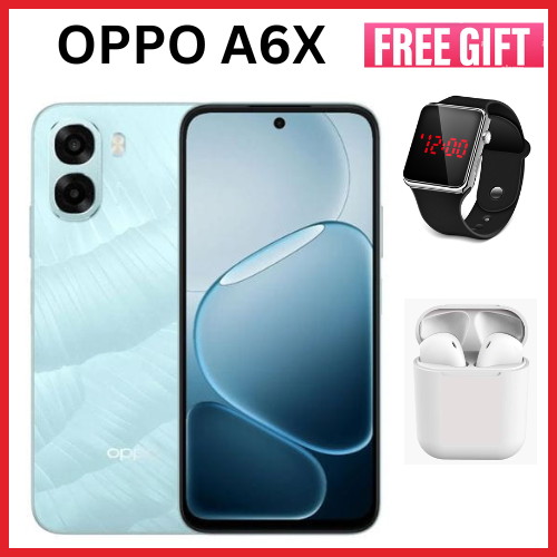 NEW ARRIVALS!!! BRAND NEW OPPO A6X  128GB ROM + 4GB RAM 6.75" SCREEN DISPLAY Smartphone 6100 mAh Battery CAPACITY 120Hz refresh rate 13MP+5MP Camera Android 15 Dual Sim Smart phones