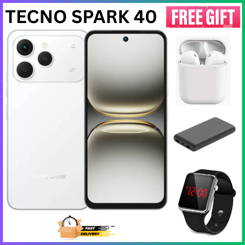 NEW ARRIVALS!!! BRAND NEW TECNO SPARK 40 AI 128GB + 8GB(4+4) 6.67'' Screen 50MP Main Camera 8MP Front Camera 45W Super Charging Fingerprint Infrared Remote Control Free Cover IP64 Waterproof