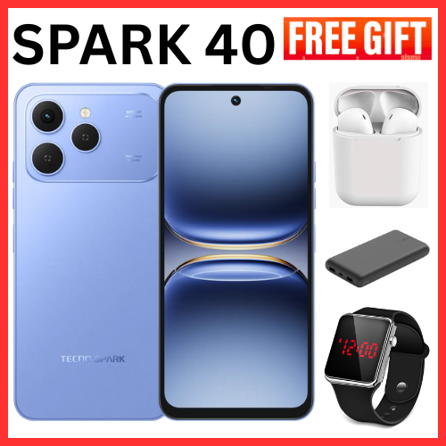 NEW ARRIVALS!!! BRAND NEW TECNO SPARK 40 AI 128GB + 8GB(4+4) 6.67'' Screen 50MP Main Camera 8MP Front Camera 45W Super Charging Fingerprint Infrared Remote Control Free Cover IP64 Waterproof