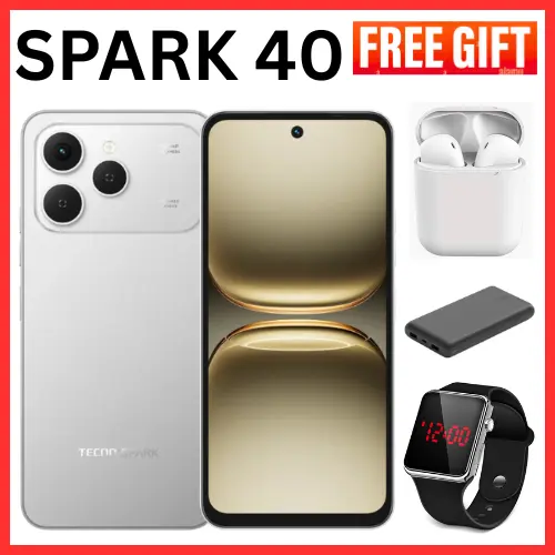 HOT  SUPER DEALS!!! BRAND NEW TECNO SPARK 40 AI 128GB + 8GB(4+4) 6.67'' Screen 50MP Main Camera 8MP Front Camera 45W Super Charging Fingerprint Infrared Remote Control Free Cover IP64 Waterproof