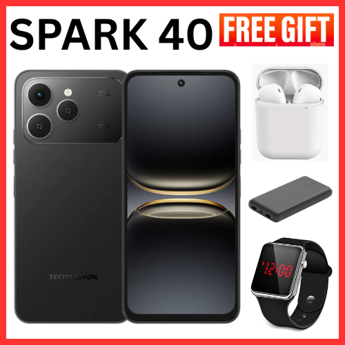NEW ARRIVALS!!! BRAND NEW TECNO SPARK 40 AI 128GB + 8GB(4+4) 6.67'' Screen 50MP Main Camera 8MP Front Camera 45W Super Charging Fingerprint Infrared Remote Control Free Cover IP64 Waterproof