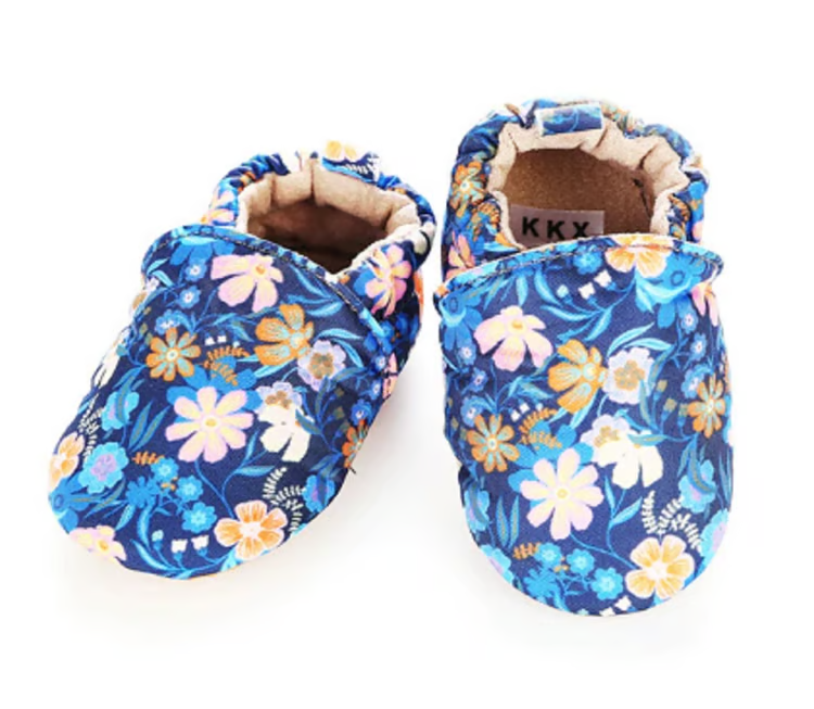 Floral Baby Shoes Soft and Anti-slip Sole Comfortable and Breathable Cotton Walking Shoes for Boys Girls Infants 6-14M