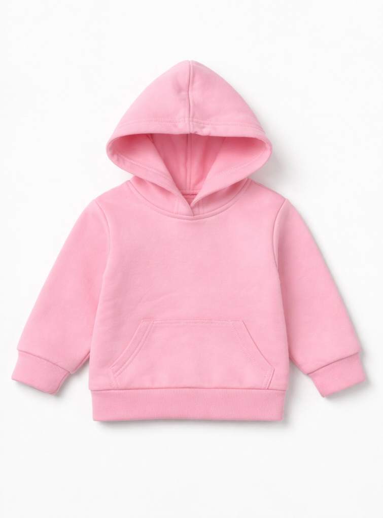 Girls Long Sleeve Warm Hoodie Pullover Tops and Pants Kids Sweat Suit Pink Warm Set-[100cm]