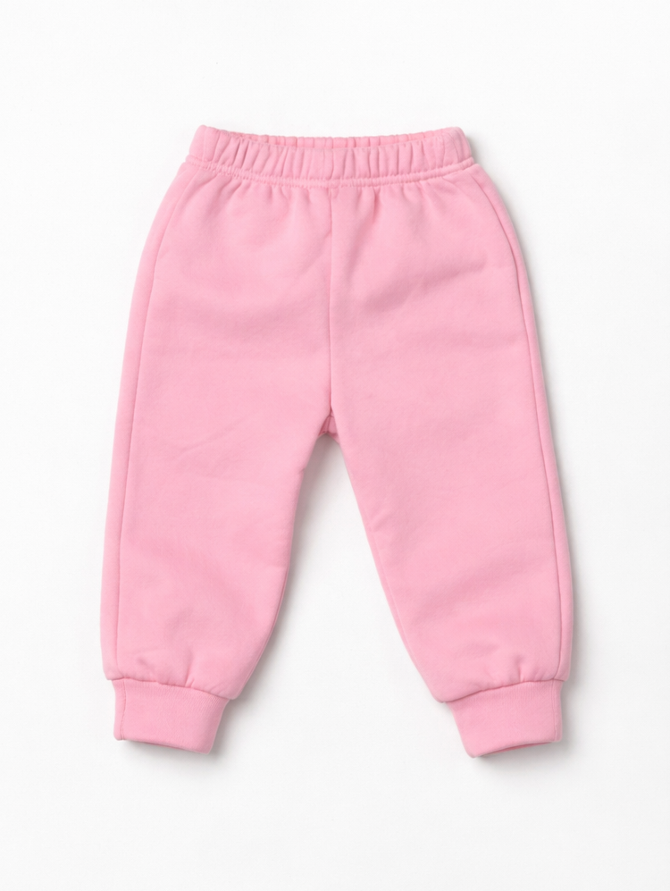 Girls Long Sleeve Warm Hoodie Pullover Tops and Pants Kids Sweat Suit Pink Warm Set-[100cm]