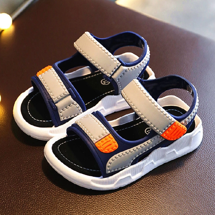 Kids Open Toe Sandals Comfortable Lightweight Summer Flip Flops Non-Slip Soft Sole Casual Beach Shoes for Boys & Girls