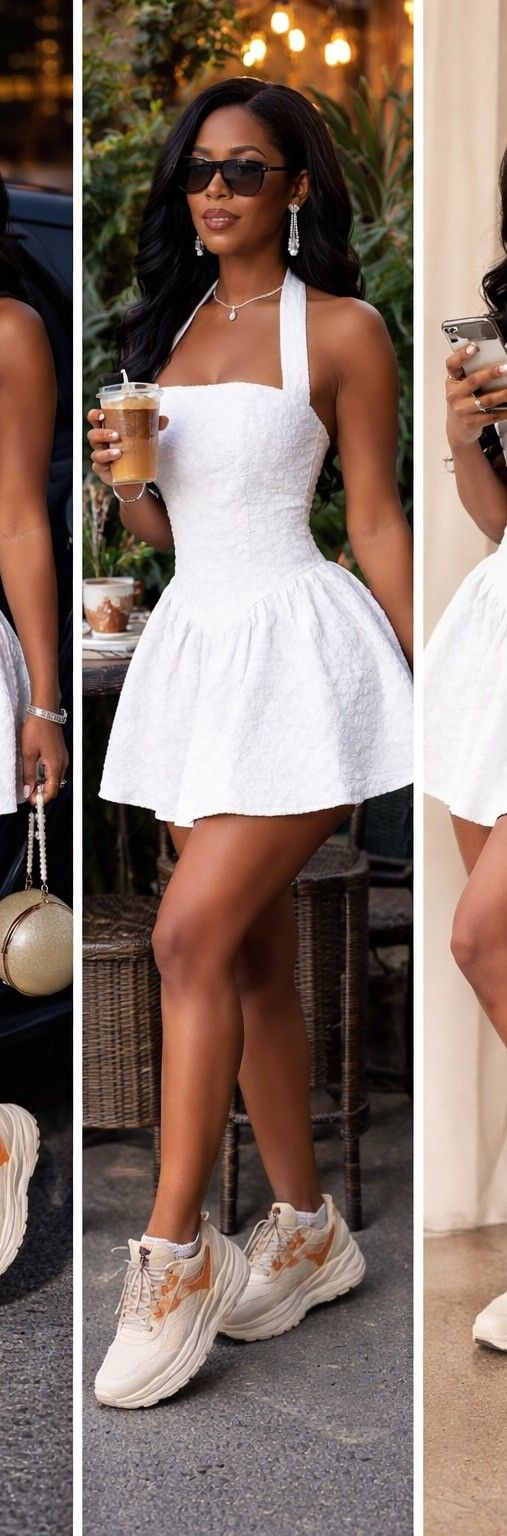 Women Free Size Chic Urban Style Halter-Neck Fit & Flare Mini Dress, designed for elegant evening and party wear.