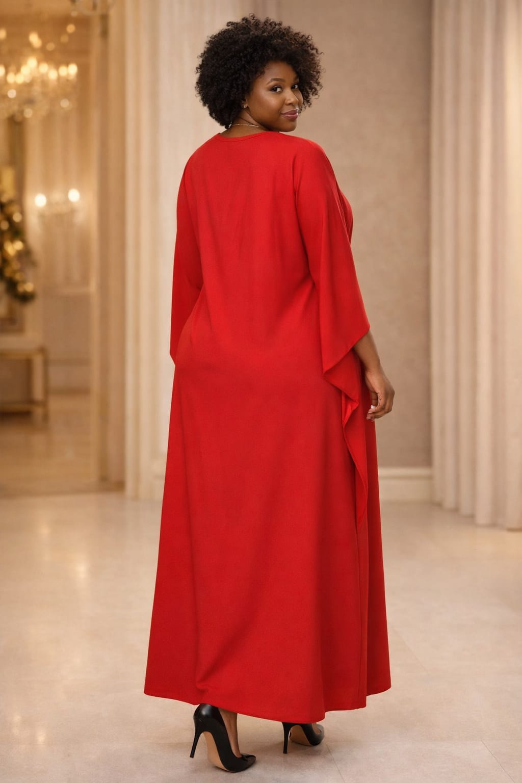 Women's Royal Flow Luxe Free Size Kaftan Dress a statement piece designed for comfort, confidence, and timeless style. Crafted in a rich royal blue hue, this flowing maxi kaftan drapes beautifully