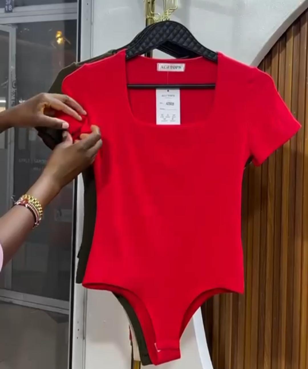 Ladies' Scarlet Sculpt Luxe Bodysuit Size M to XL the ultimate fusion of bold elegance and everyday comfort.Designed for the modern woman who loves to stand out, this striking red piece hugs your body
