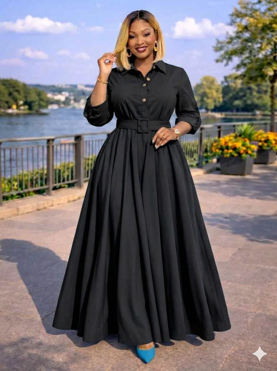 Women's Golden Radiance Belted Elegant MAXI Dress ,size M to 3XL, a timeless piece designed to highlight femininity, confidence, and sophistication