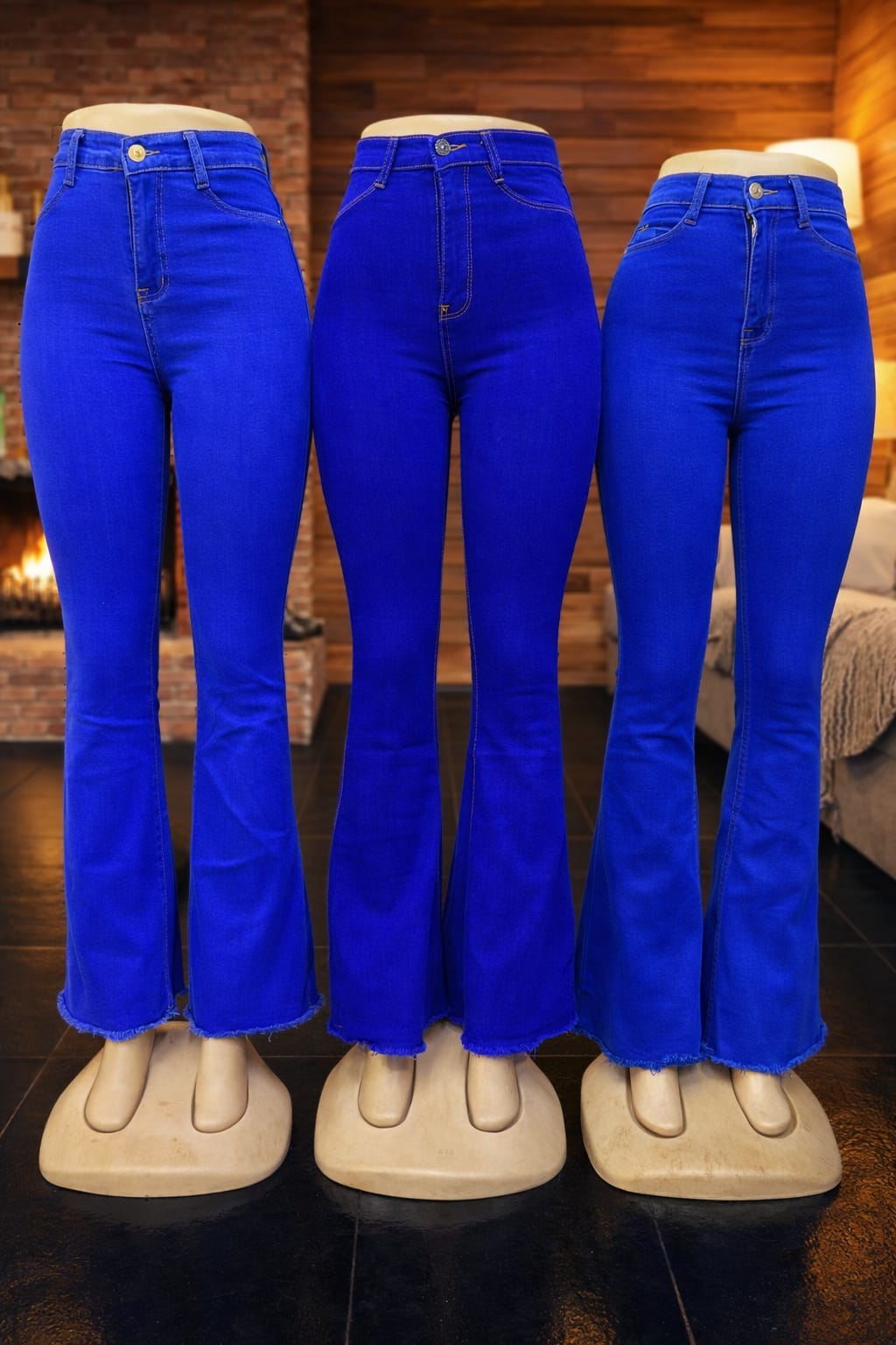 Electric Blue Sculpt Flare  Hipster  Jeans - Size 27 to 30 -- are a bold, figure-enhancing statement piece designed for women who want to stand out while enjoying all-day comfort.