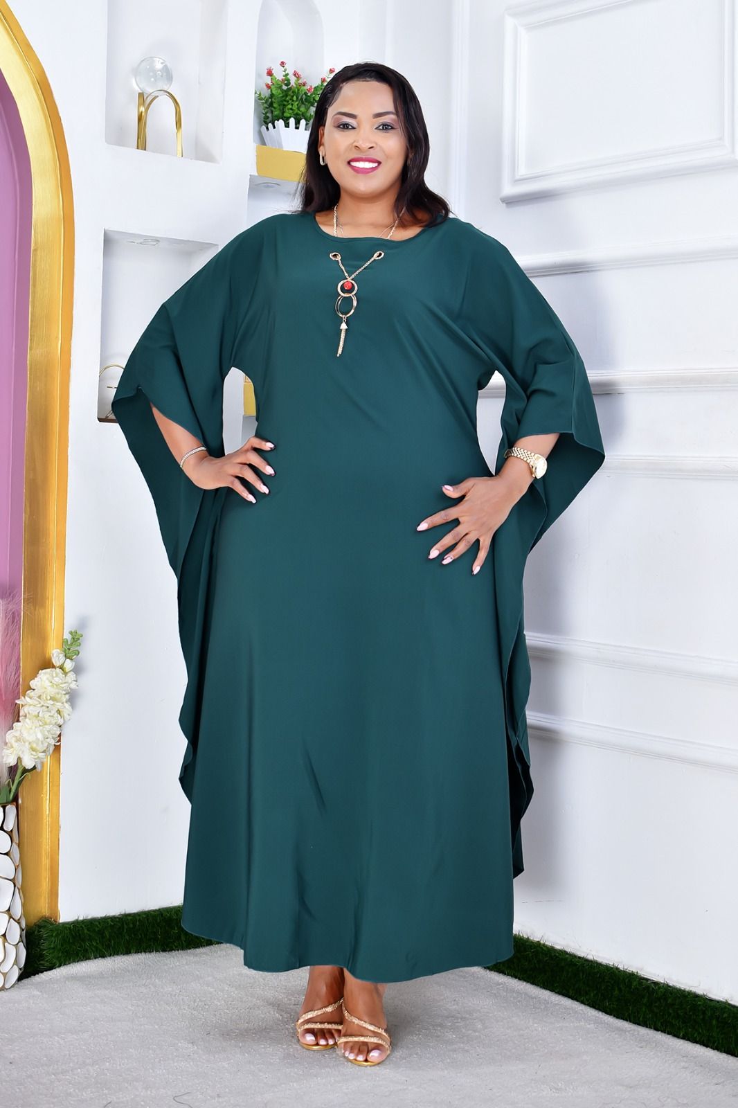 Women's Royal Flow Luxe Free Size Kaftan Dress a statement piece designed for comfort, confidence, and timeless style. Crafted in a rich royal blue hue, this flowing maxi kaftan drapes beautifully