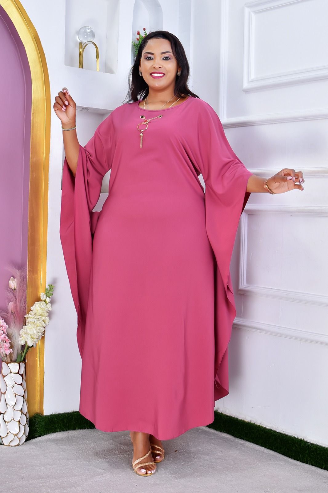 Women's Royal Flow Luxe Free Size Kaftan Dress a statement piece designed for comfort, confidence, and timeless style. Crafted in a rich royal blue hue, this flowing maxi kaftan drapes beautifully