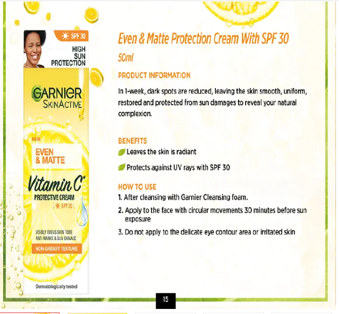 【Discounted】Garnier Even & Matte Vitamin C Sunscreen SPF30 50ml