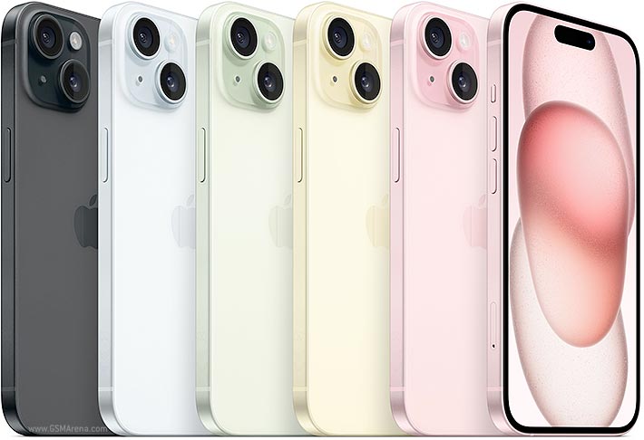 Refurbished Phone Apple iPhone 15 6.1 inch 6GB+128GB/256GB/512GB dual sim replaced screen with face id 48mp+12mp 3349mah Apple iPhone15 smartphone