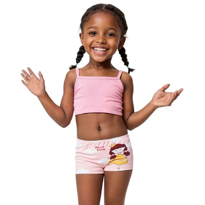 Fashion 6-Piece Girls’ Assorted Print Underwear Set – Premium Soft Cotton Kids Panties, Breathable Comfort Briefs & Hot Pant, Stretchy Waistband, Cute Cartoon & Floral Designs, Everyday Innerwear