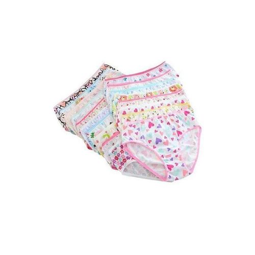 Girls Cotton Underwear Sets (6 Pack) – Classic cotton girls’ panties in assorted designs and colours – similar in quantity and material to the 3D Fashion set.