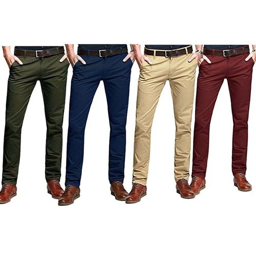 4-Pack Soft Khaki Men’s Slim Fit Trousers | Official & Smart-Casual Wear | Lightweight, Comfortable & Durable Fabric