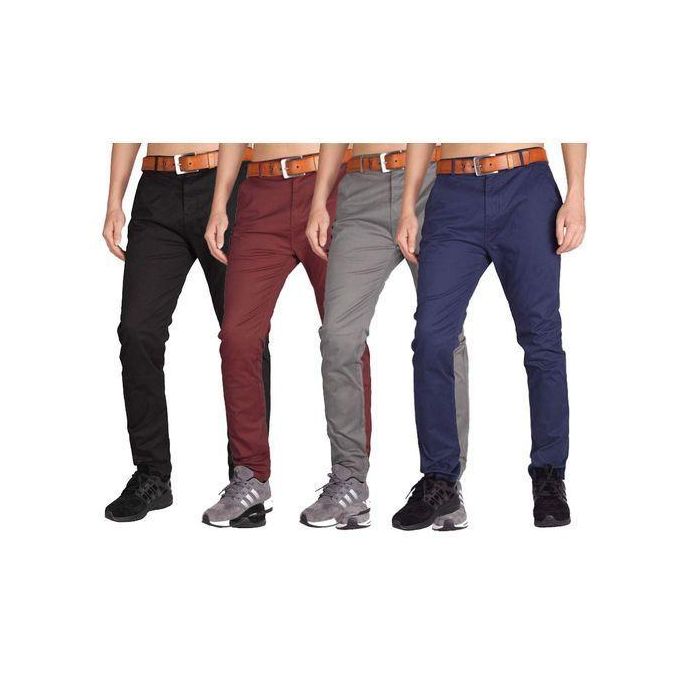 4-Pack Soft Khaki Men’s Slim Fit Trousers | Official & Smart-Casual Wear | Lightweight, Comfortable & Durable Fabric