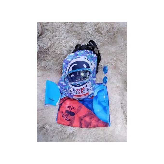 4-Piece Kids Swimming Set with Goggles, Swim Cap, Colourful Cartoon Towel & Matching Carry Bag – Comfortable, Durable & Pool-Ready Accessories