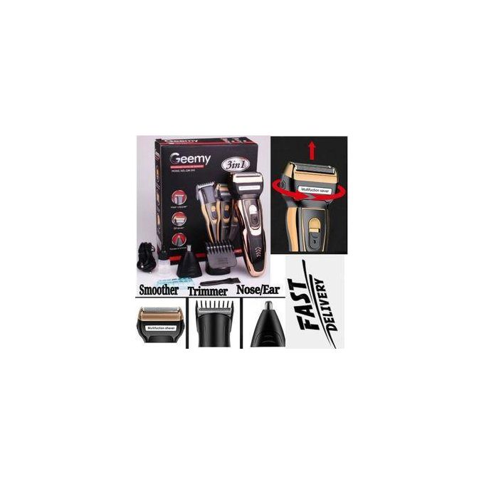 GEEMY 3-In-1 Rechargeable Hair Shaving Machine – Ultra-Smooth, High-Performance Electric Shaver for Professional Kinyozi, Salon & Barber Use