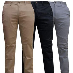 3-Pack Soft Khaki Men’s Slim Fit Trousers | Official & Smart-Casual Wear | Lightweight, Comfortable & Durable Fabric