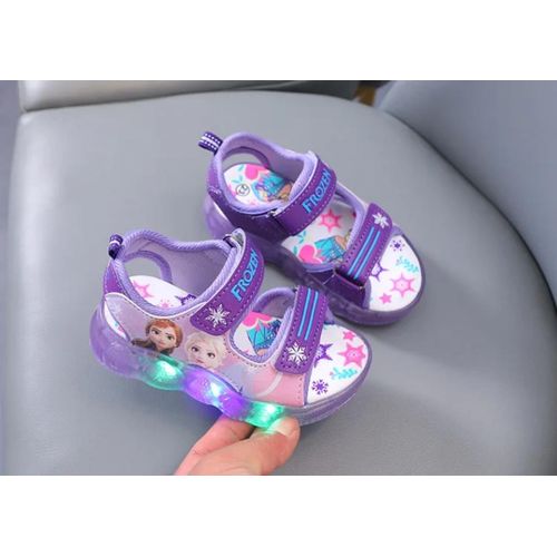 Girls Cartoon-Themed Open Toe Flat Sandals with Hook & Loop Closure – Amphibian Outdoor Walking Shoes for Kids, Back to School Casual Wear,