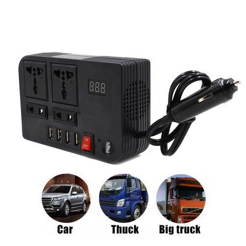 300W Portable Car Power Inverter 12V DC to 220V AC Converter with 4 USB Charging Ports, Dual AC Outlet Socket, Vehicle Power Adapter for Laptop, Phone, Devices & Travel Auto Accessories