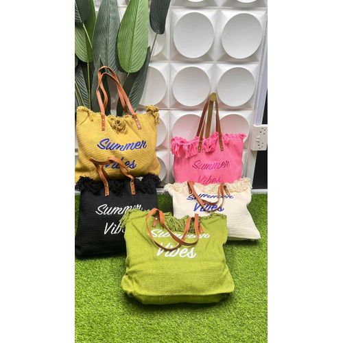 Summer Vibes Tote Bag | Premium Quality Fabric Carry Bag | Lightweight, Spacious, Reusable & Eco-Friendly | Stylish Everyday Tote for Shopping, Travel & Beach