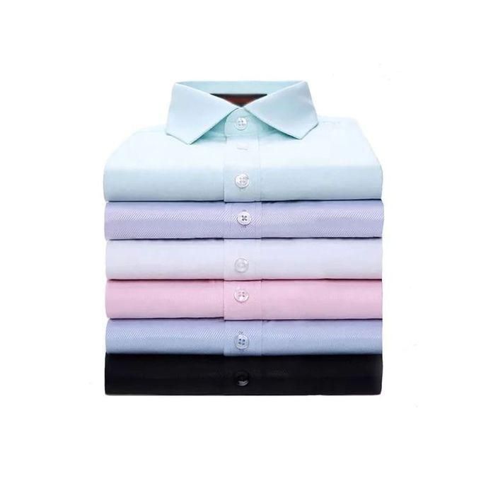 Men’s Fashion 6-Pack Official shirts– Professional & Smart Casual Long-Sleeve Button-Down Shirts, Slim Fit Tailored Cut for Superior Comfort & Style, Classic Solid Colors, Ideal for Office, Bus